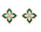 18kt rose gold diamond malachite Princess Flower earrings